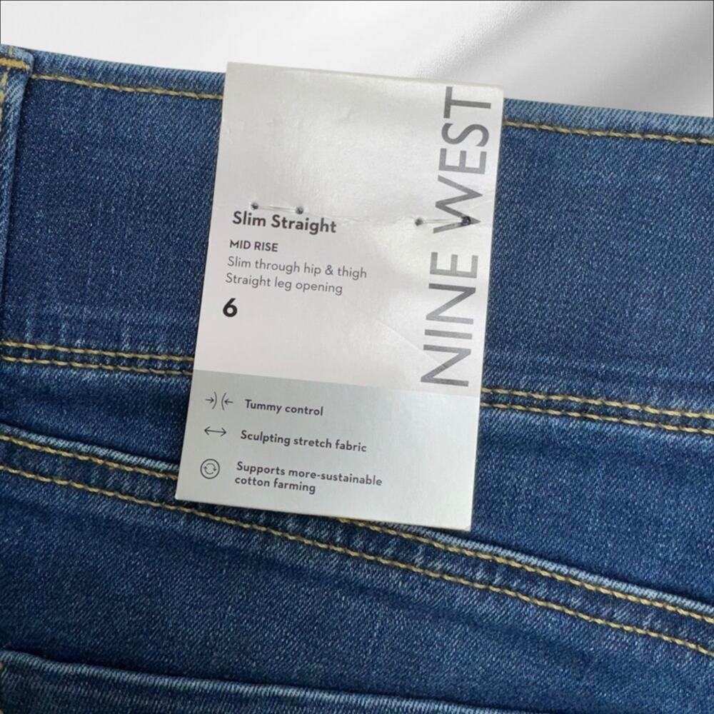 NINE WEST Women’s 6 SLIM STRAIGHT Blue Jeans - Picture 4 of 4